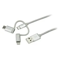 Cavo adattatore USB Type C Lightning, Usb, Micro B 1m LTCUB1MGR - immagine 1