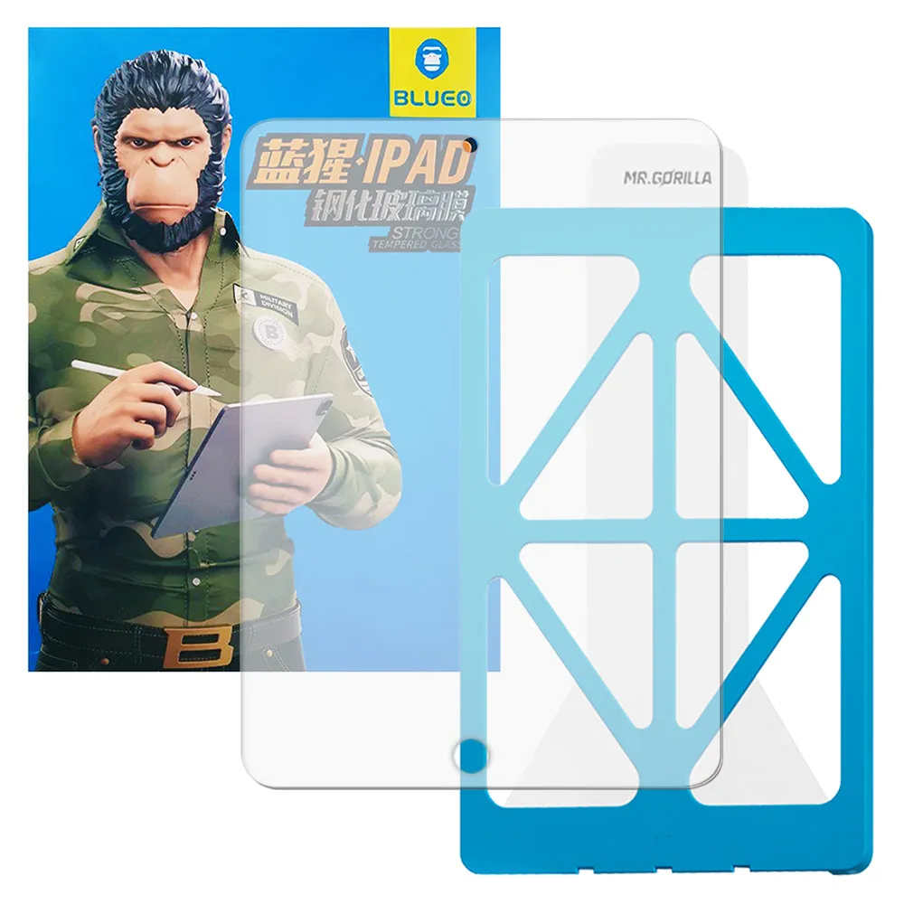 Pellicola protettiva per schermo Blueo HD Applicator Pro per Apple iPad 10.2 (2021) / 10.2 (2020) / 10.2 (2019), Vetro temperato, Full Glue - immagine 1