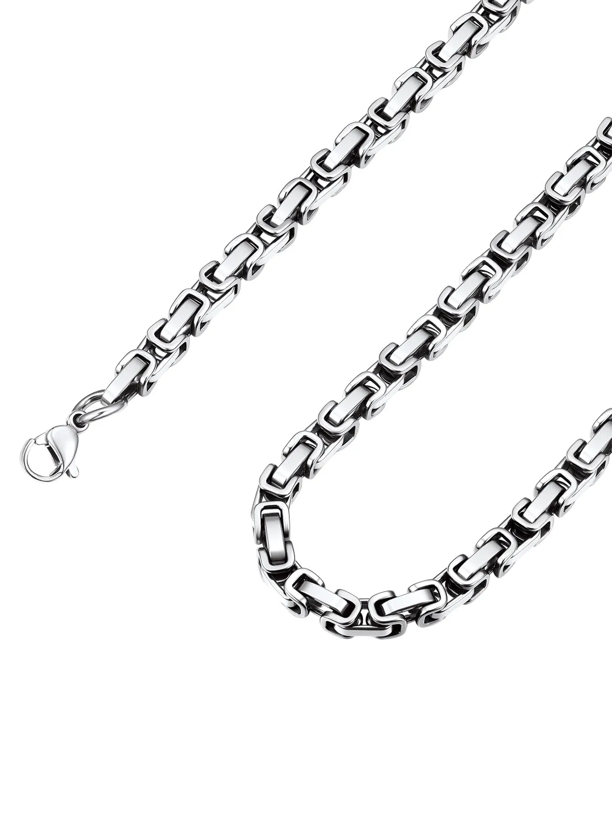 ChainsPro Collana Uomo Donna in Acciaio Inossidabile, 4 mm Catena Collana Uomo Argento Lunga 76cm, Collana Bizantina Uomo Ragazzo Necklace for Men Hiphop Rapper, Idee Regalo per Natale Compleanno - immagine 1