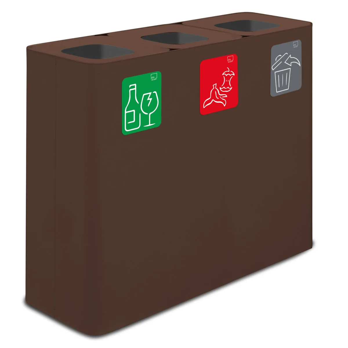 STIL CASA Contenitori raccolta differenziata per esterno Pure 180 l; 180000 ml, 91x31x80.3 cm (LxLxH); marrone ruggine; rettangolare - immagine 1