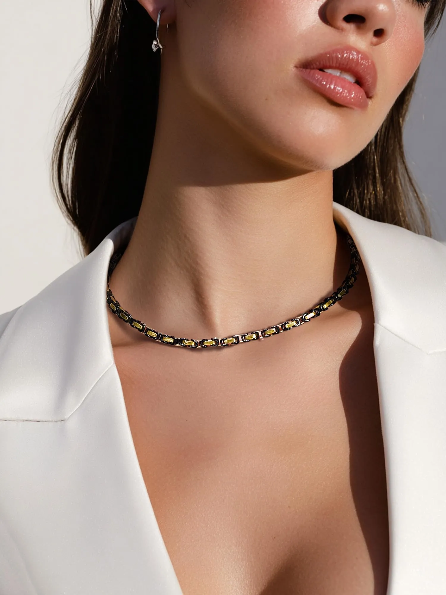 ChainsPro Collana Uomo in Acciaio Inossidabile, Catena Bizantina 4mm Argento/Oro/Nero 46-76cm, Necklace for Men, Idee Regalo - immagine 2