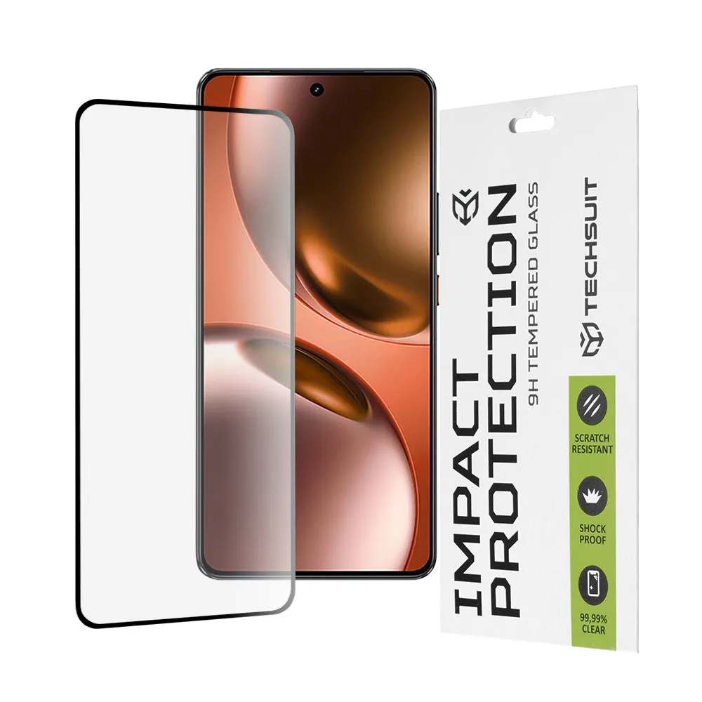 Pellicola protettiva per schermo Techsuit per Realme GT 7, Vetro Temperato, Full Glue, 111D, Nero - immagine 1