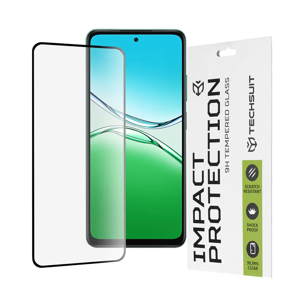 Pellicola protettiva per schermo Techsuit per Oppo A5 4G, Vetro temperato, Full Glue, 111D, Nero - immagine 1
