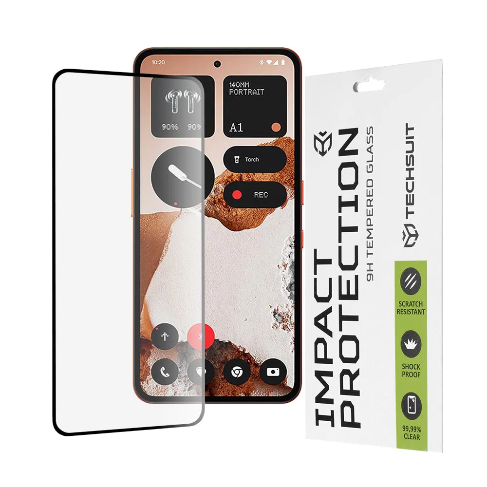 Pellicola protettiva per schermo Techsuit per Nothing CMF Phone 2 Pro, Vetro Temperato, Full Glue, 111D, Nero - immagine 1