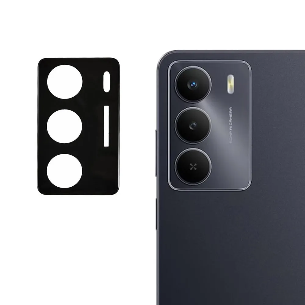 Pellicola protettiva per fotocamera posteriore Techsuit per Realme 14x, vetro temperato, nero - immagine 1