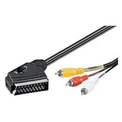 Cavo adattatore Video Scart Rca In&Out 2m ICOC SCART 3RGB - immagine 1