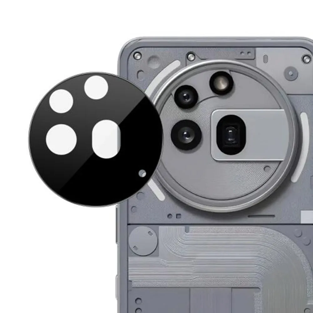 Pellicola protettiva per fotocamera posteriore Techsuit per Nothing Phone (3a) Pro, vetro temperato, nero - immagine 1