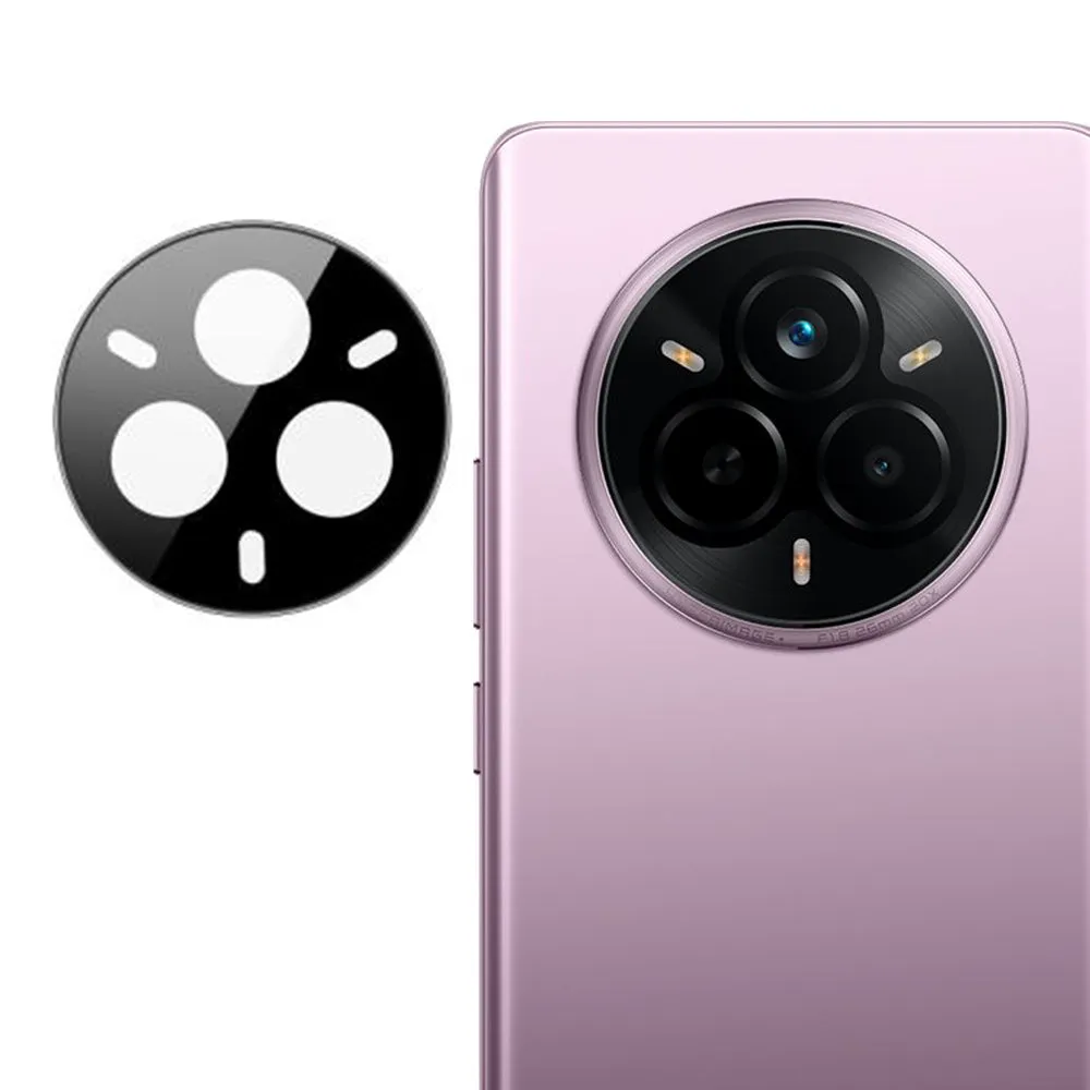 Pellicola protettiva per fotocamera posteriore Techsuit per Realme 14 Pro, vetro temperato, nero - immagine 1