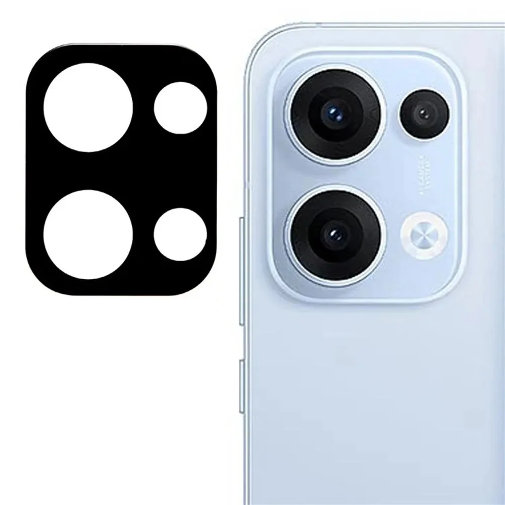 Pellicola protettiva per fotocamera posteriore Techsuit per Oppo Reno13, vetro temperato, nero - immagine 1
