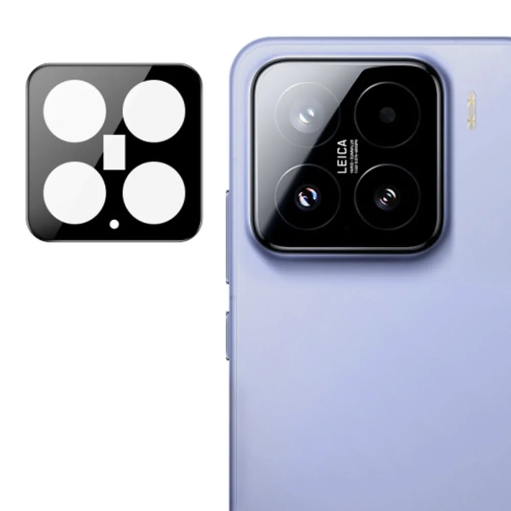 Pellicola protettiva per fotocamera posteriore Techsuit per Xiaomi 15, vetro temperato, nero - immagine 1