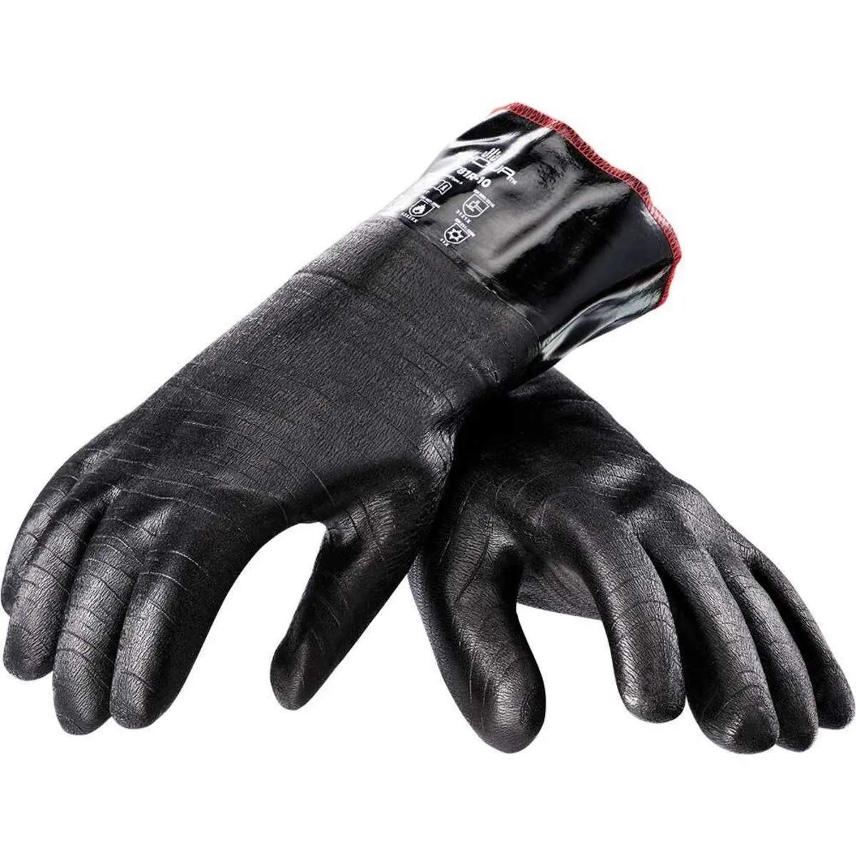 Stalgast Guanti da forno in neoprene, resistenti all'olio, cinque dita, resistenti al calore fino a 300 °C; Taglia L; nero - immagine 1