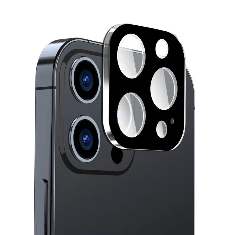 Pellicola protettiva per fotocamera posteriore Techsuit per Apple iPhone 16 Pro Max / 16 Pro, vetro temperato, nero - immagine 1