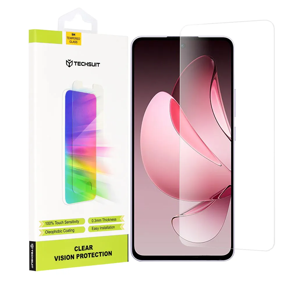 Pellicola protettiva per schermo Techsuit Clear Vision per Oppo Reno13 FS 5G / Reno13 F 4G / Reno13 F, Vetro temperato, Full Glue - immagine 1