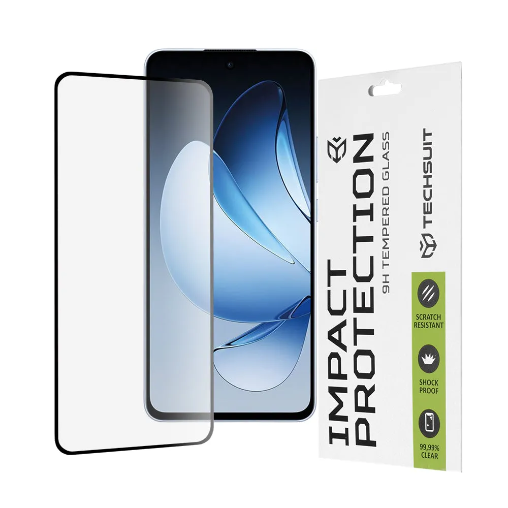 Pellicola protettiva per schermo Techsuit per Oppo Reno13, Vetro temperato, Full Glue, 111D, Nero - immagine 1