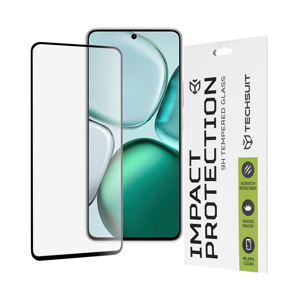 Pellicola protettiva per schermo Techsuit per Honor X9c Smart, Vetro temperato, Full Glue, 111D, Nero - immagine 1