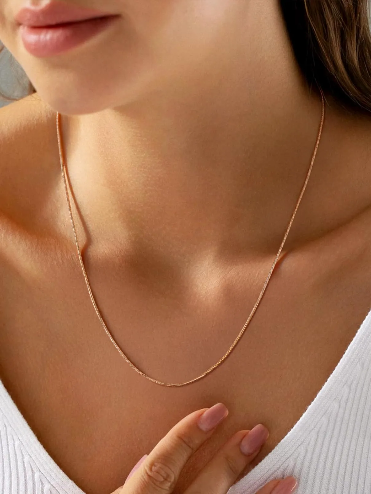 FaithHeart Collana Uomo Donna, Catenina Serpente Tonda,Larga 1,2mm Lunga 35cm, 316L Acciaio Inossidabile, Impermeabile di Alta Qualità, Gioielli da Regalo - immagine 3