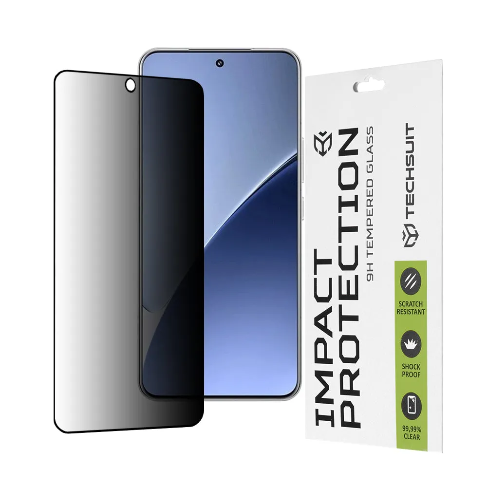 Pellicola protettiva per schermo Privacy Techsuit per Xiaomi 15, Vetro temperato, Full Glue, 111D - immagine 1