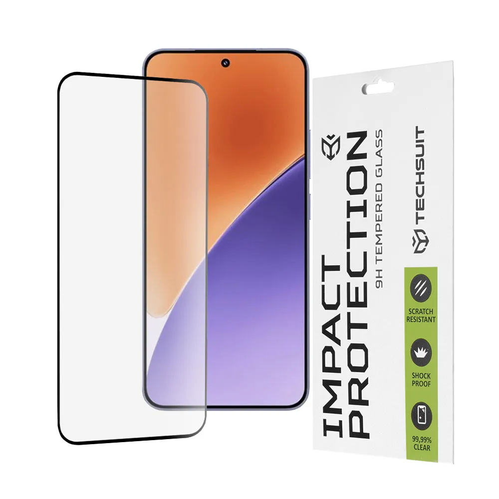 Pellicola protettiva per schermo Techsuit per Xiaomi 15, Vetro temperato, Full Glue, 111D, Nero - immagine 1