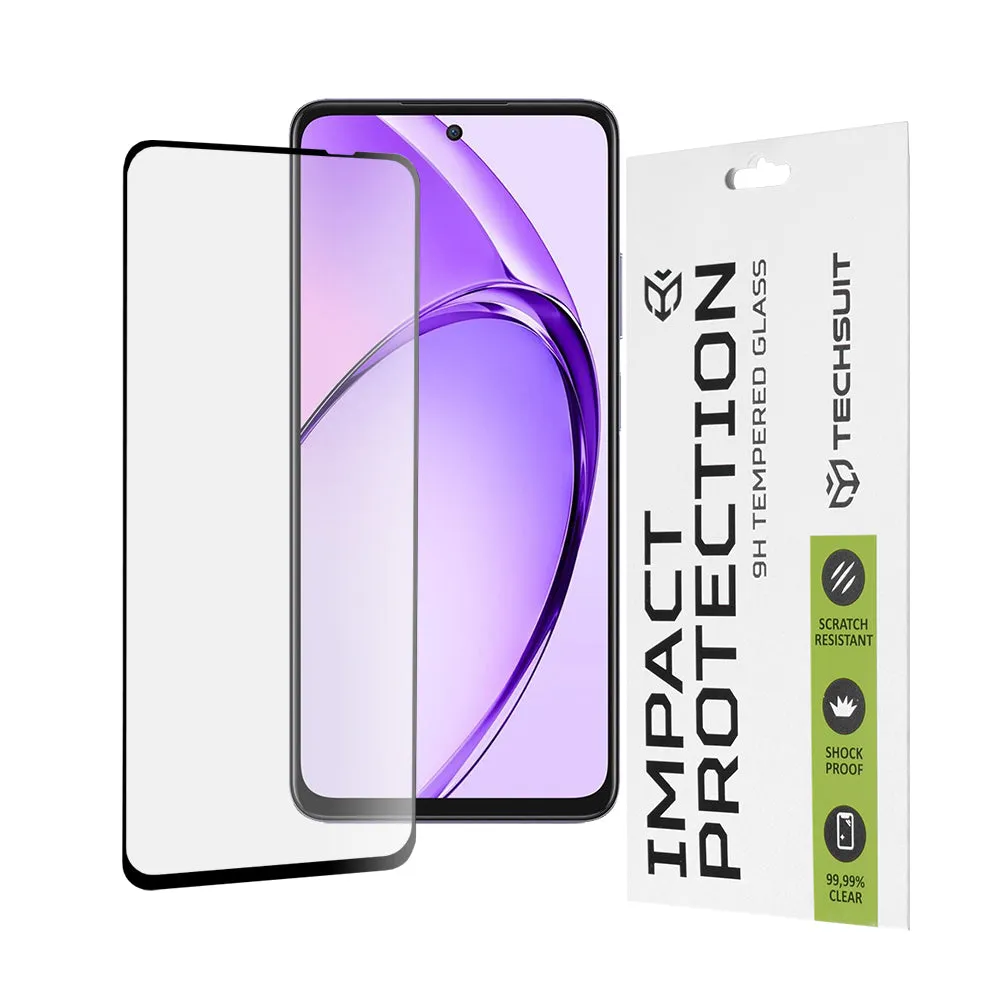 Pellicola protettiva per schermo Techsuit per Oppo A80, Vetro Temperato, Full Glue, 111D, Nero - immagine 1