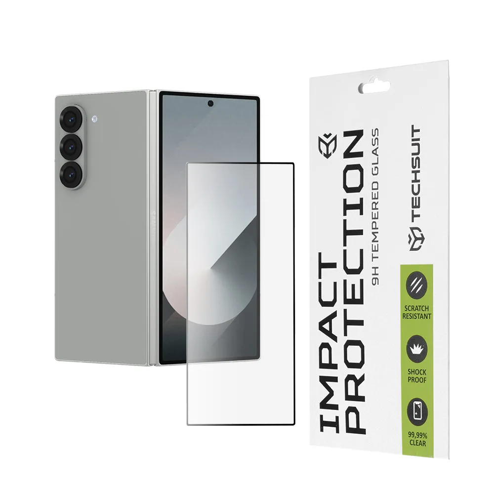 Pellicola Protettiva per Schermo Esterno Techsuit per Samsung Galaxy Z Fold6 F956, Vetro Temperato, Full Glue, 111D, Nero - immagine 1