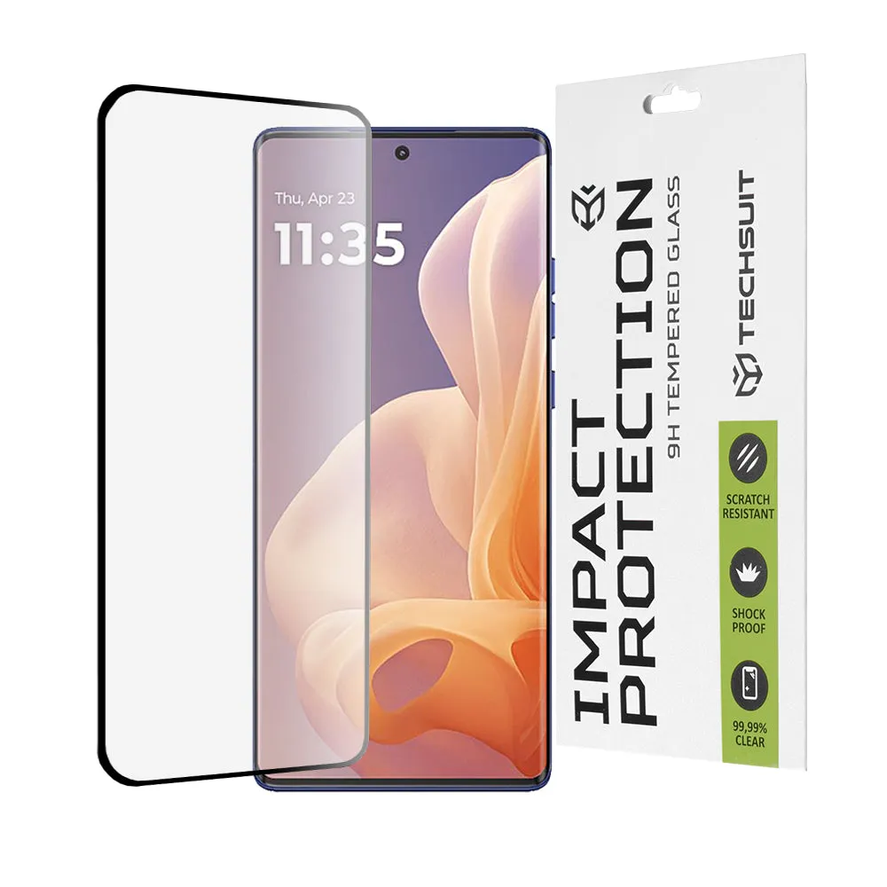 Pellicola protettiva per schermo Techsuit per Motorola Moto G85, Vetro temperato, Full Glue, 111D, Nero - immagine 1