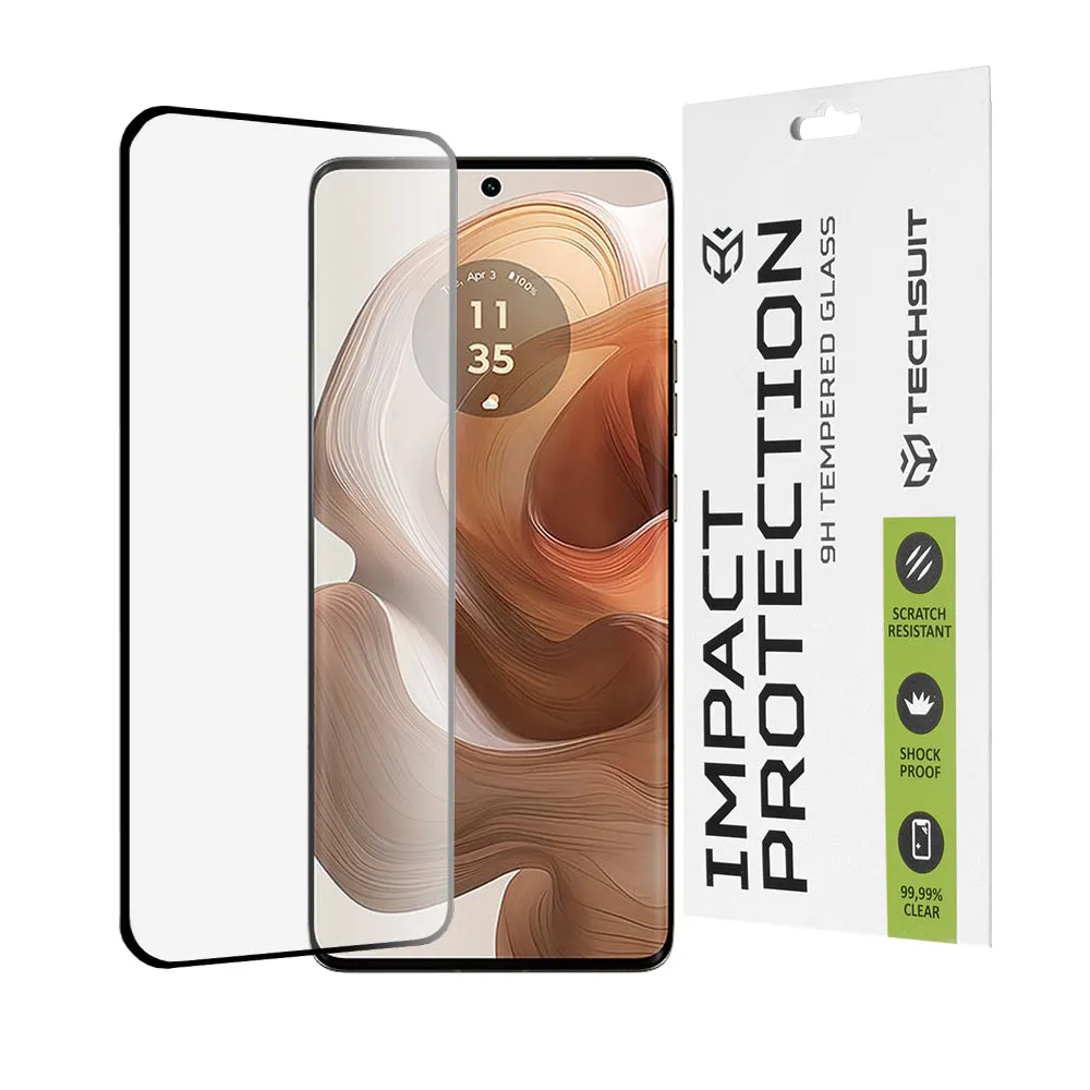 Pellicola protettiva per schermo Techsuit per Motorola Edge 50 Ultra, Vetro temperato, Full Glue, 111D, Nero - immagine 1