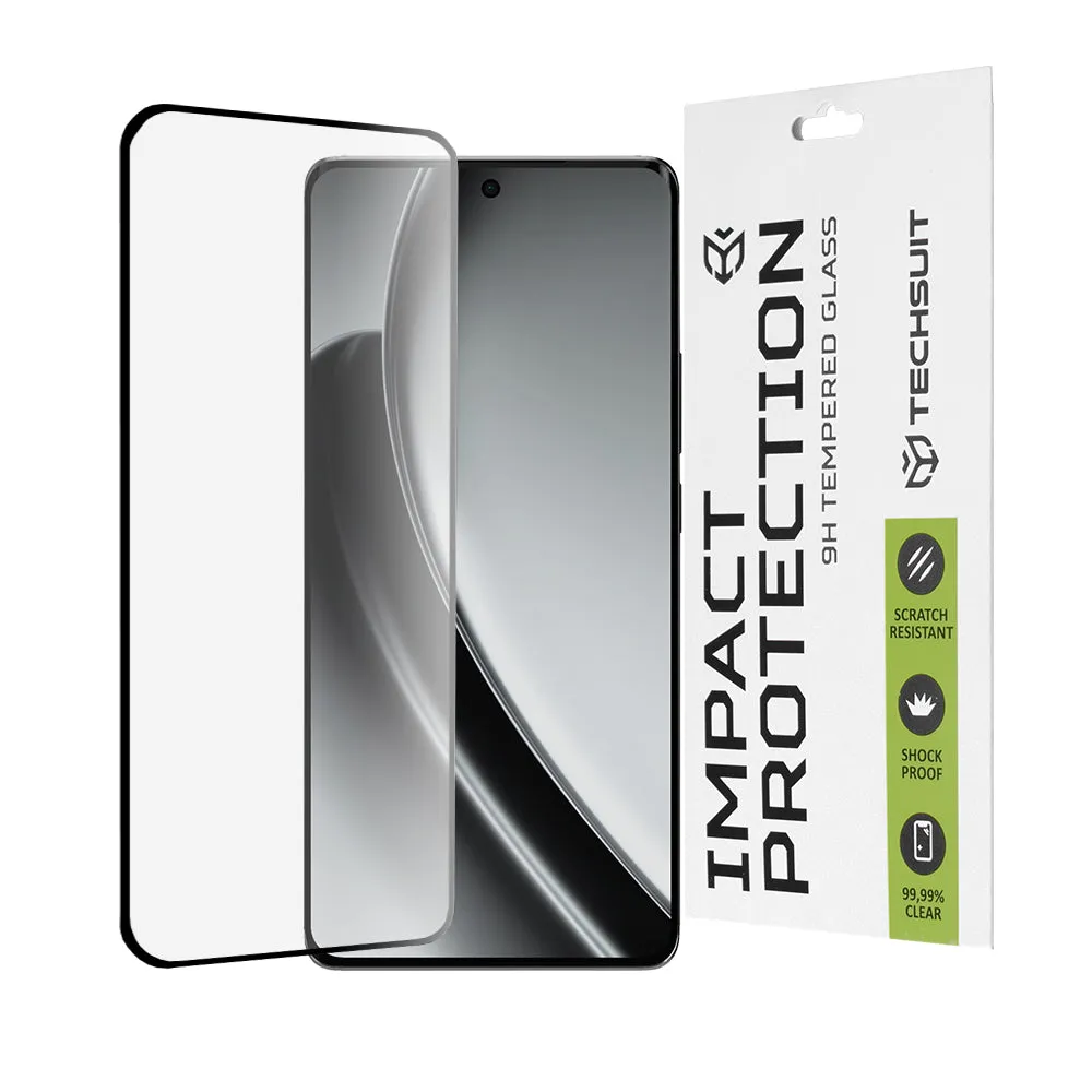Pellicola protettiva per schermo Techsuit per Realme GT 6T / GT 6, Vetro temperato, Full Glue, 111D, Nero - immagine 1