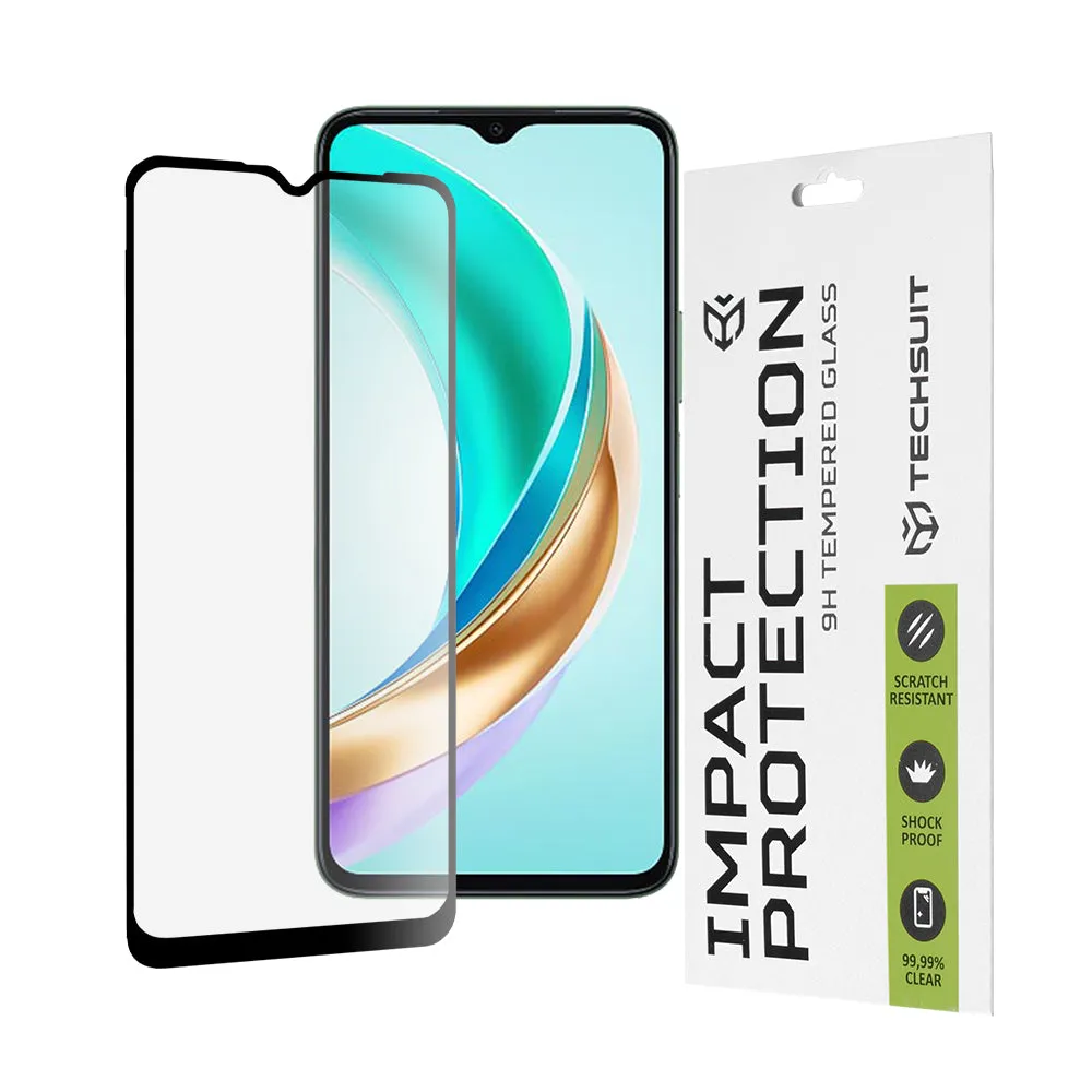 Pellicola protettiva per schermo Techsuit per Honor X6b, Vetro temperato, Full Glue, 111D, Nero - immagine 1