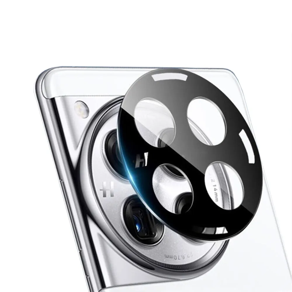 Pellicola protettiva per fotocamera posteriore Techsuit per OnePlus 12, vetro temperato, nero - immagine 1