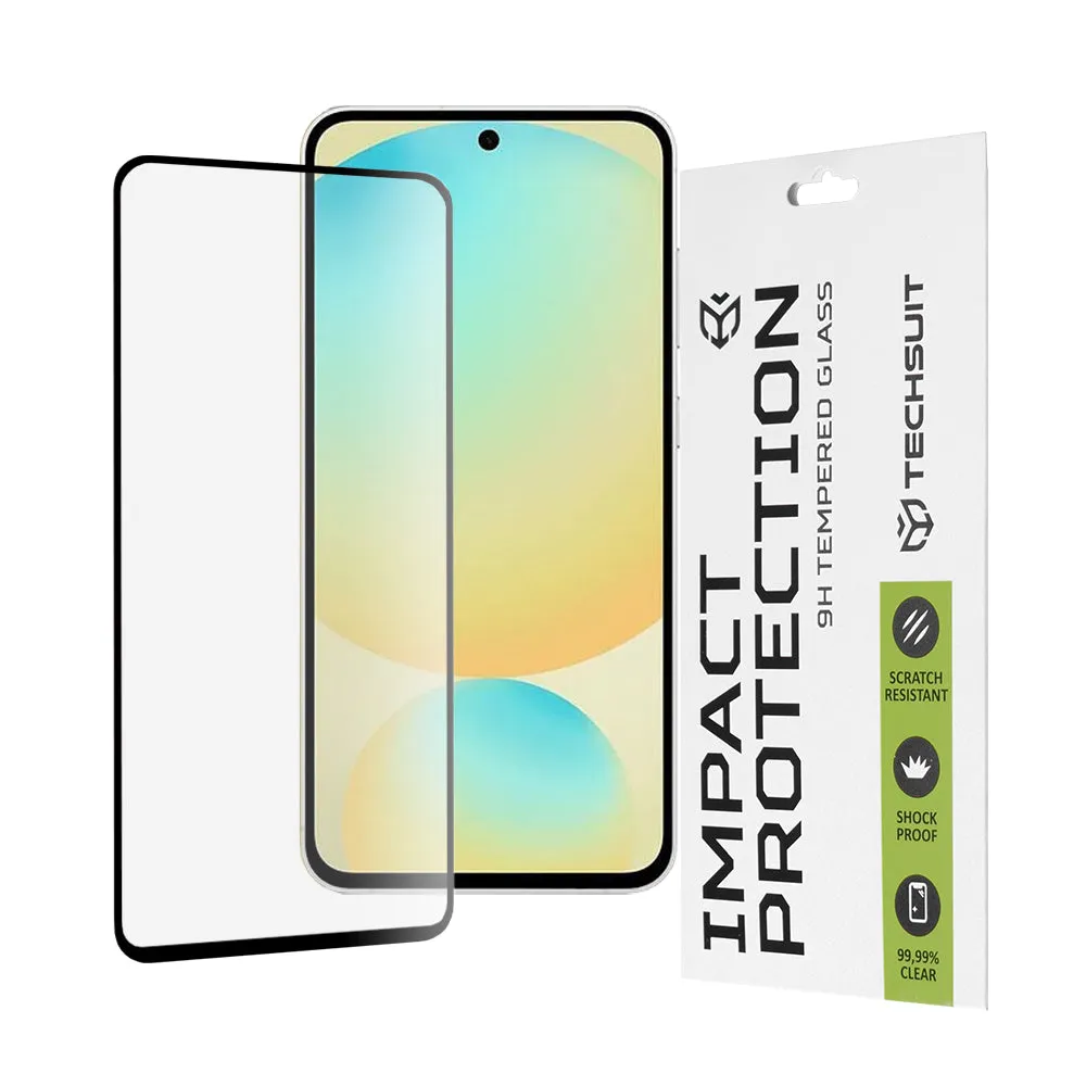 Pellicola protettiva per schermo Techsuit per Samsung Galaxy S24 FE S721, Vetro temperato, Full Glue, 111D, Nero - immagine 1