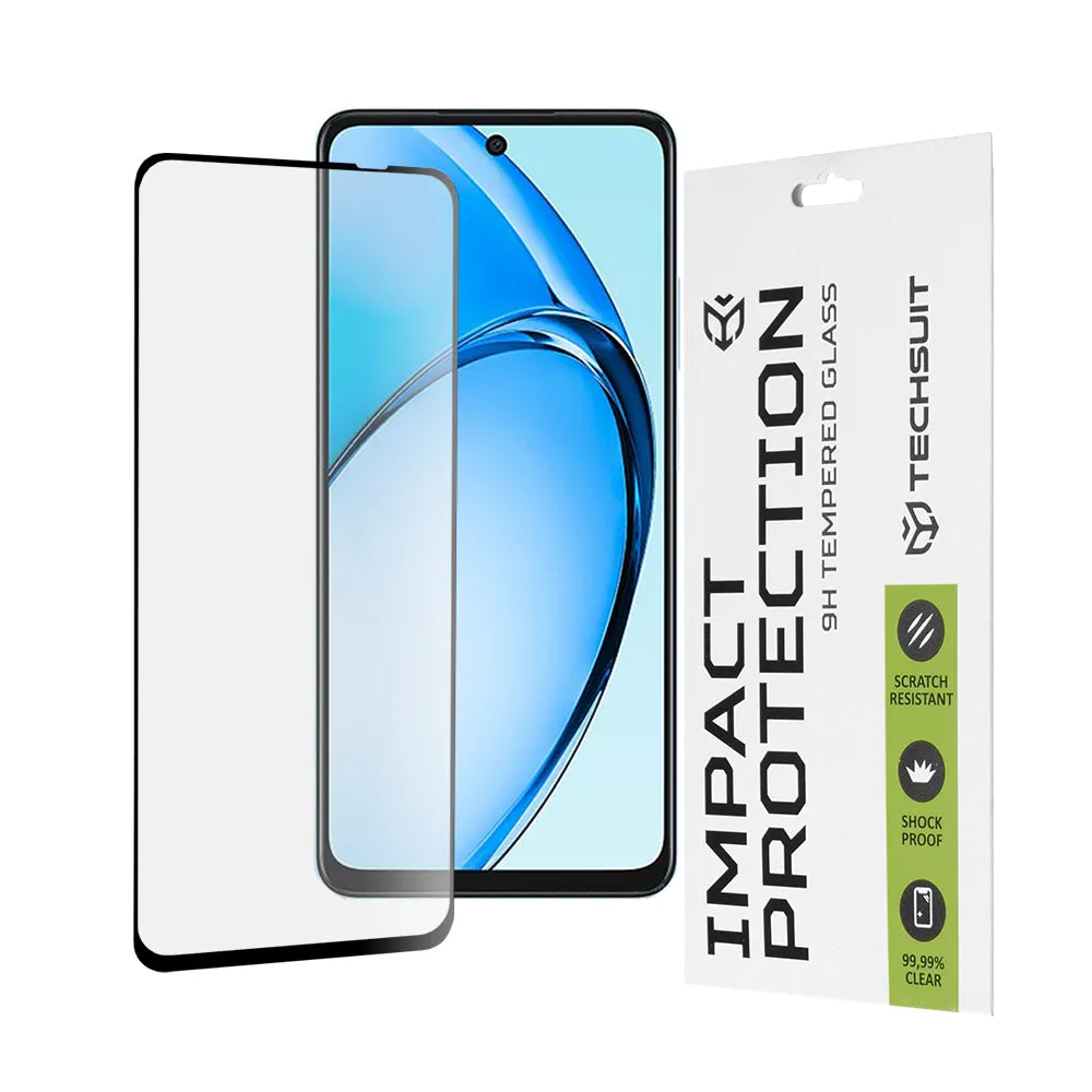 Pellicola protettiva per schermo Techsuit per Oppo A60, Vetro Temperato, Full Glue, 111D, Nero - immagine 1