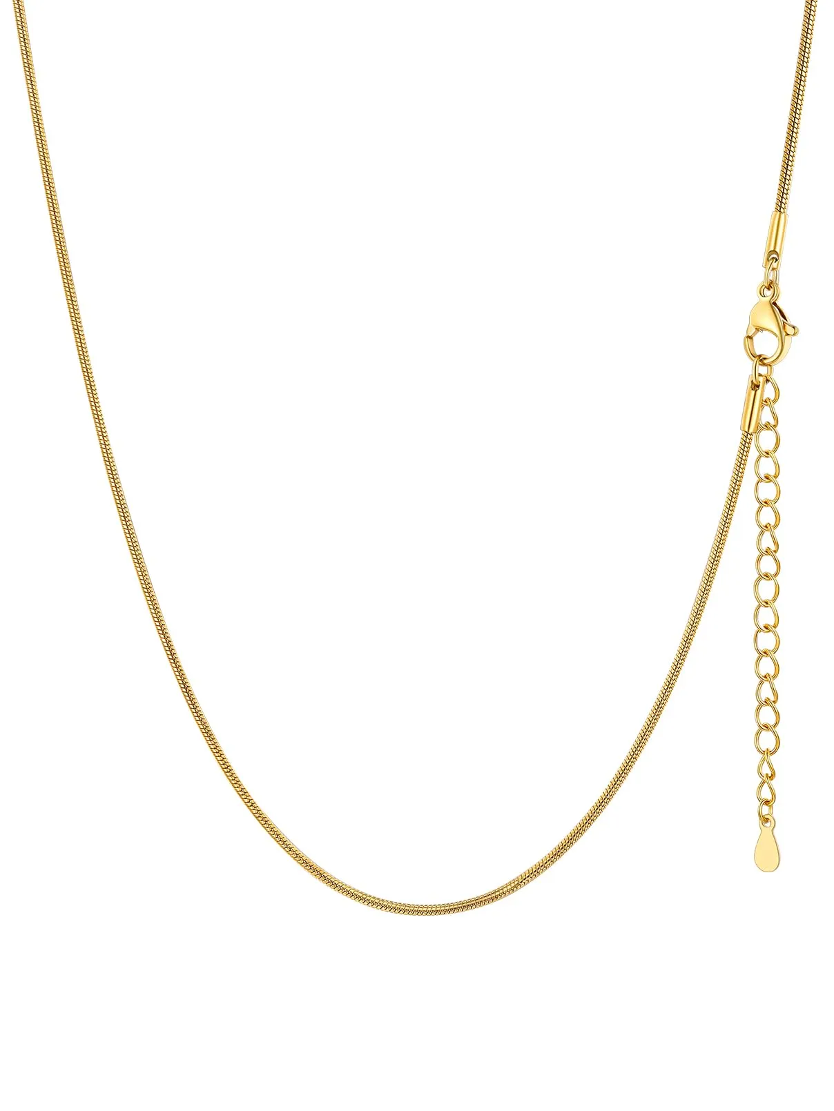 FaithHeart Collana Uomo Donna, Catenina Serpente Tonda,Larga 1,2mm Lunga 45cm, 316L Acciaio Inossidabile, Impermeabile di Alta Qualità, Gioielli da Regalo - immagine 1