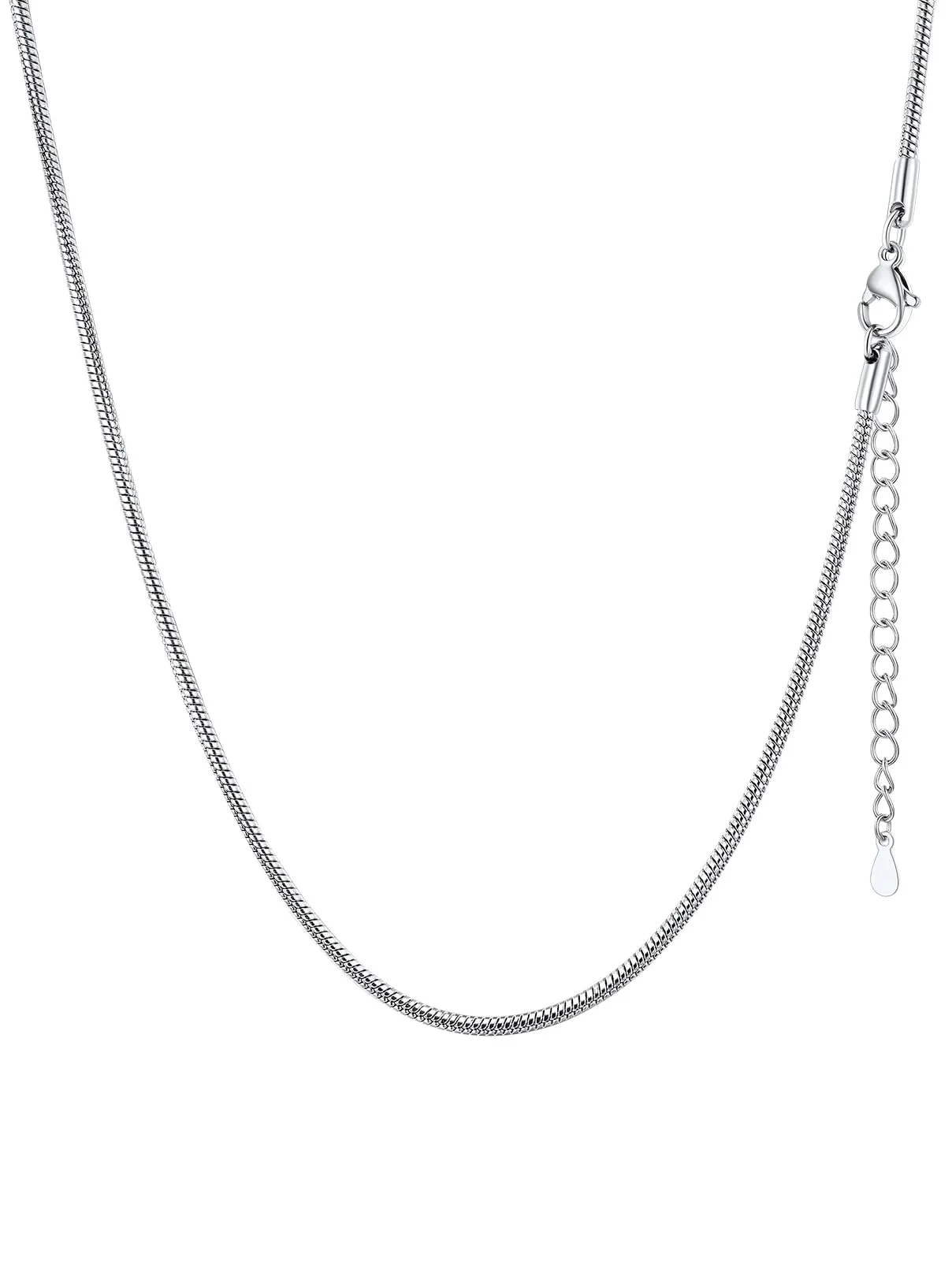 FaithHeart Collana Uomo Donna, Catenina Serpente Tonda,Larga 2mm Lunga 60cm, 316L Acciaio Inossidabile, Impermeabile di Alta Qualità, Gioielli da Regalo - immagine 1