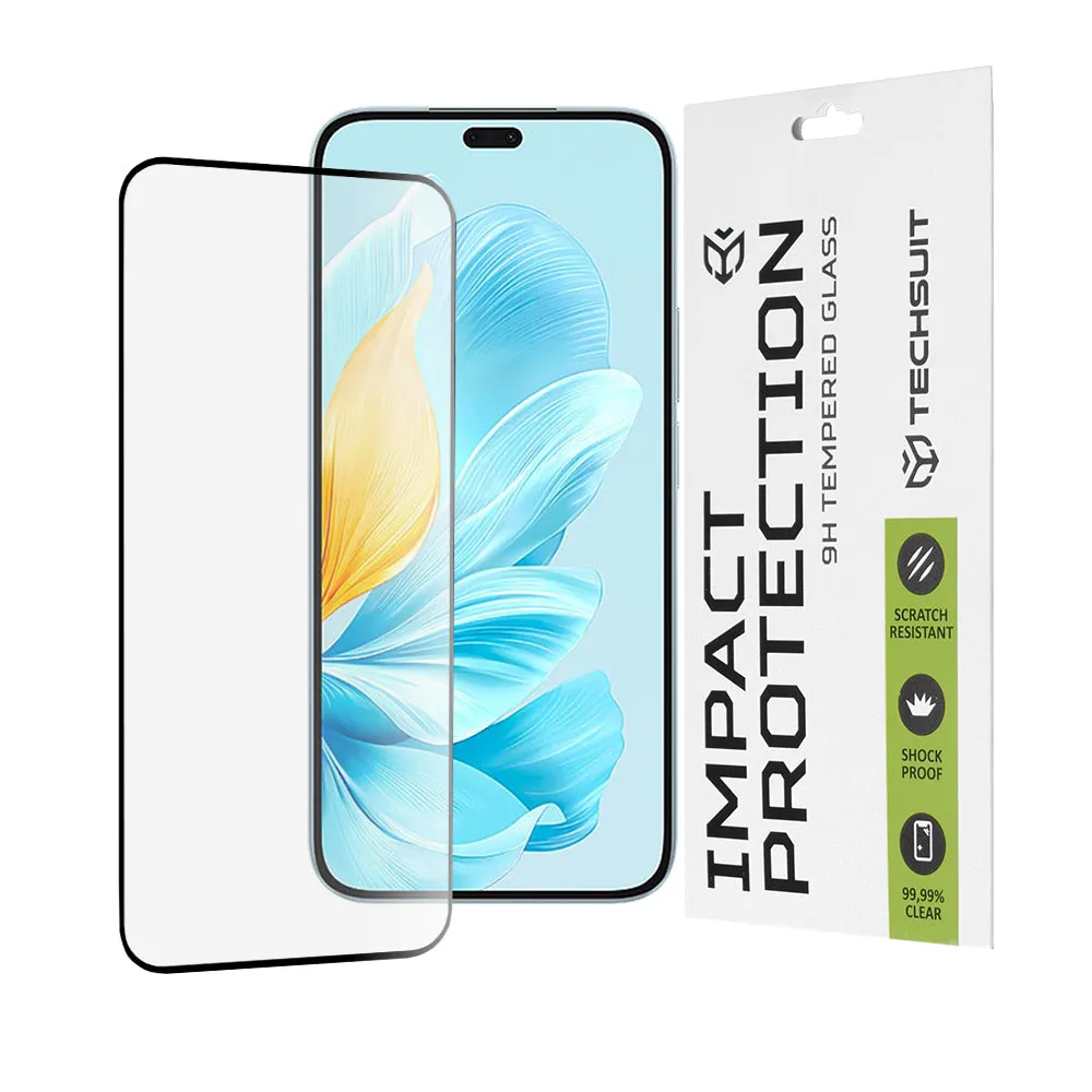 Pellicola protettiva per schermo Techsuit per Honor 200 Lite, Vetro temperato, Full Glue, 111D, Nero - immagine 1