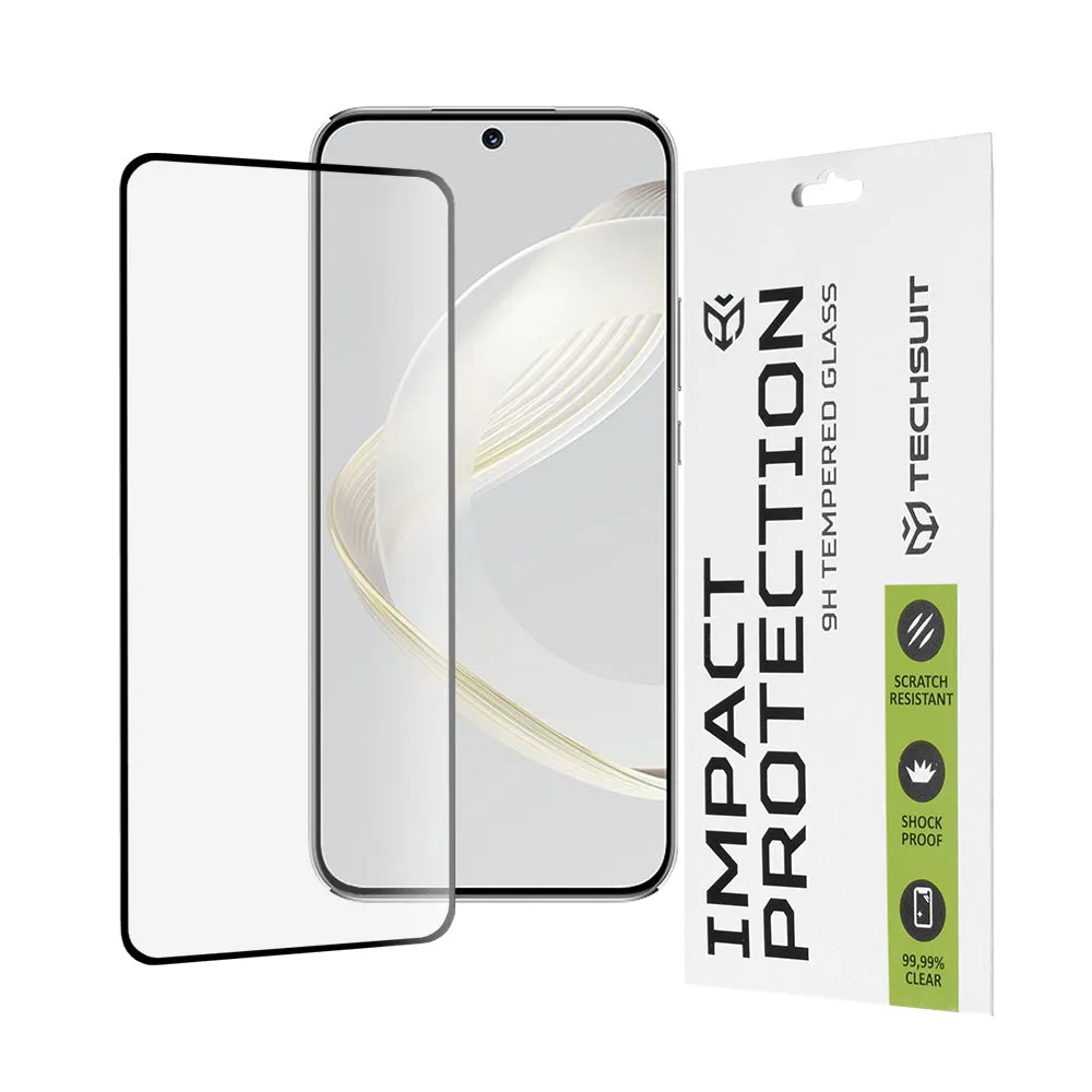 Pellicola protettiva per schermo Techsuit per Huawei nova 12s / nova 11, Vetro temperato, Full Glue, 111D, Nero - immagine 1