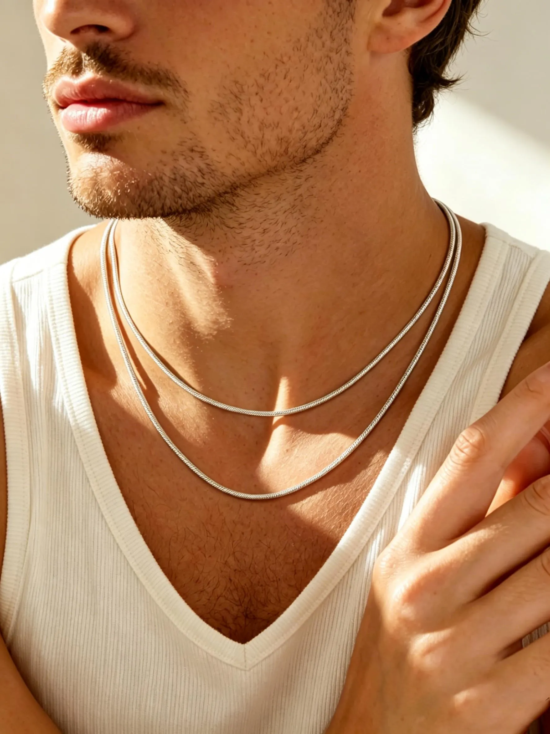 FaithHeart Collana Uomo Donna, Catenina Serpente Tonda,Larga 2mm Lunga 70cm, 316L Acciaio Inossidabile, Impermeabile di Alta Qualità, Gioielli da Regalo - immagine 4