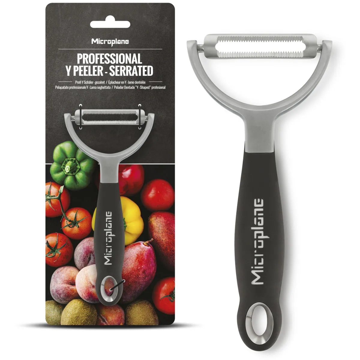 Microplane Pelaverdure Profi Y Serrated; 16.4x7.5x2.5 cm (LxLxH); nero - immagine 1