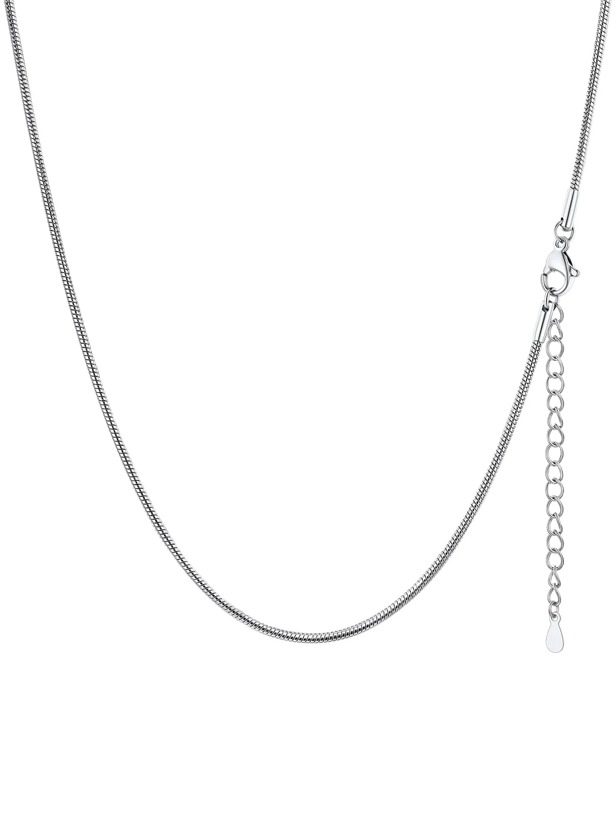 FaithHeart Collana Uomo Donna, Catenina Serpente Tonda,Larga 1,5mm Lunga 65cm, 316L Acciaio Inossidabile, Impermeabile di Alta Qualità, Gioielli da Regalo - immagine 1