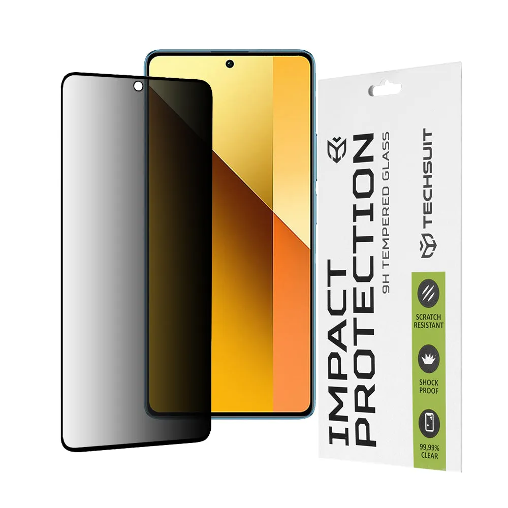 Pellicola protettiva per schermo Privacy Techsuit per Xiaomi Redmi Note 13 5G, Vetro Temperato, Full Glue, 111D - immagine 1