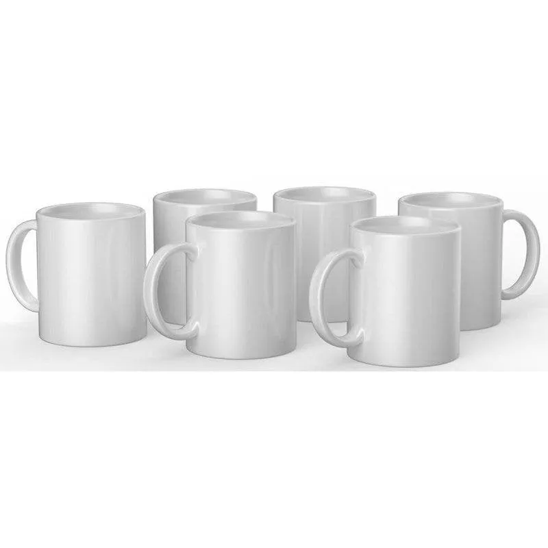 Tazza Cricut Mug White 350ml Ceramica Bianca Set 6 pezzi Sublimazione - immagine 1