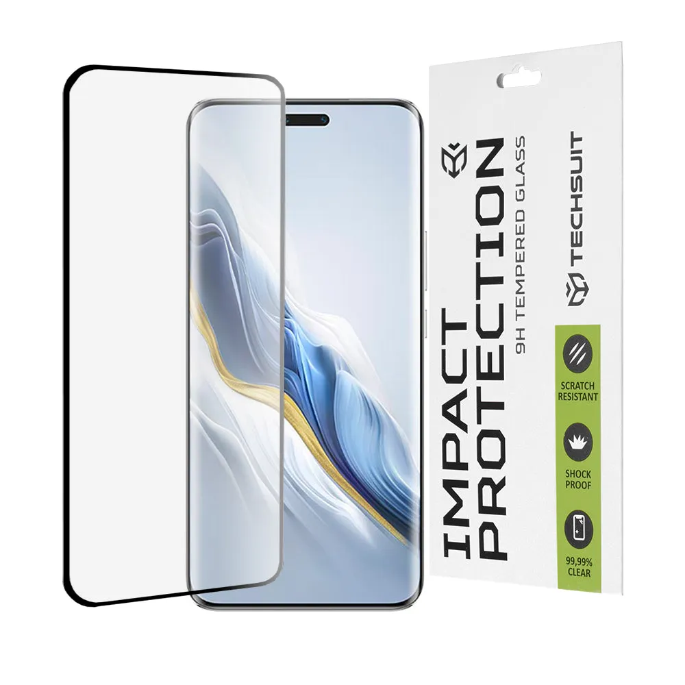Pellicola protettiva per schermo Techsuit per Honor Magic6 Pro, Vetro temperato, Full Glue, 111D, Nero - immagine 1