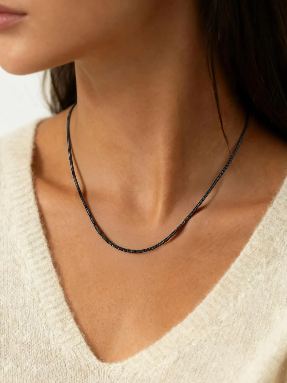 FaithHeart Collana Uomo Donna, Catenina Serpente Tonda,Larga 1,5mm Lunga 35cm, 316L Acciaio Inossidabile, Impermeabile di Alta Qualità, Gioielli da Regalo - immagine 4