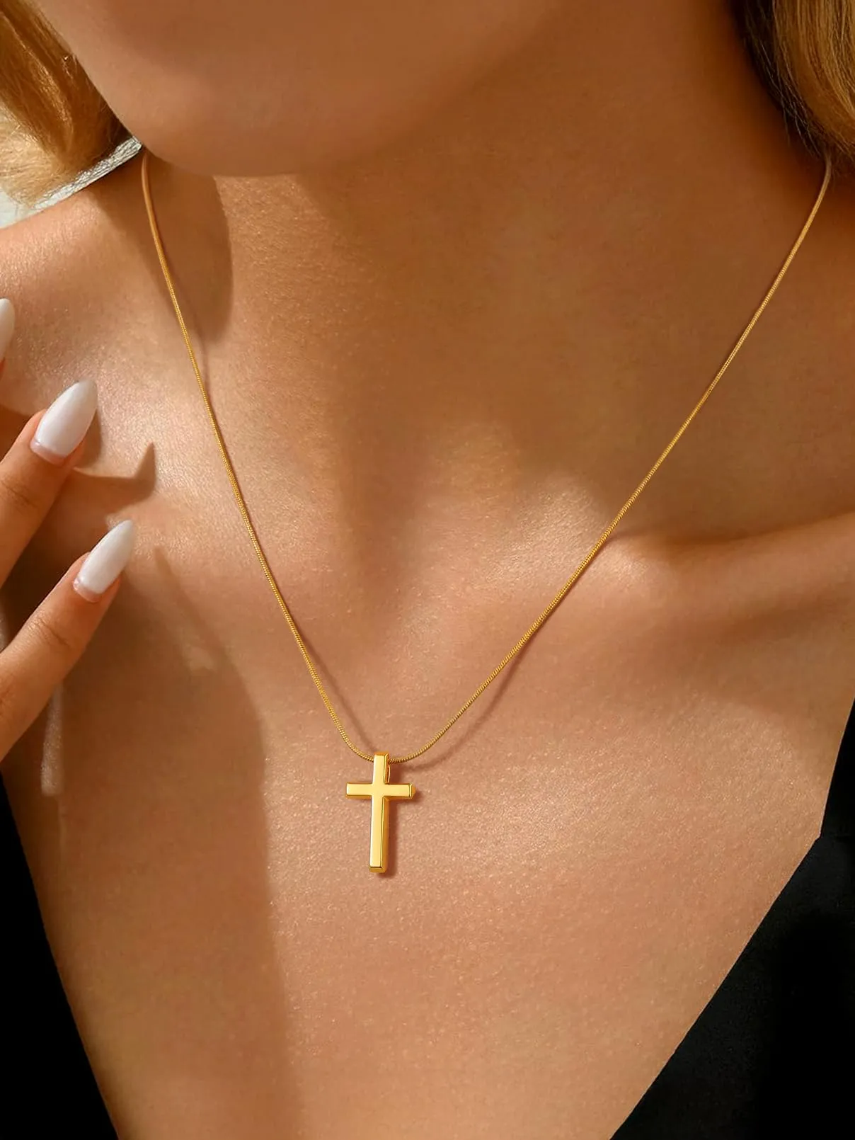 FaithHeart Collana Uomo Donna, Catenina Serpente Tonda,Larga 1mm Lunga 70cm, 316L Acciaio Inossidabile, Impermeabile di Alta Qualità, Gioielli da Regalo - immagine 2