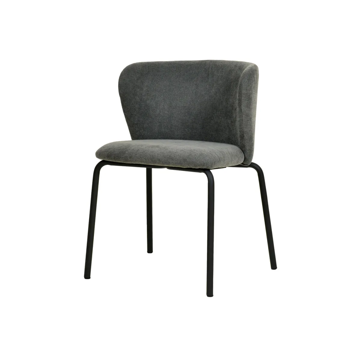 2x Feros Sedia impilabile Break imbottita; 54.5x52.5x75 cm (LxPxH); grigio scuro; 2 pz. / Pacco - immagine 1