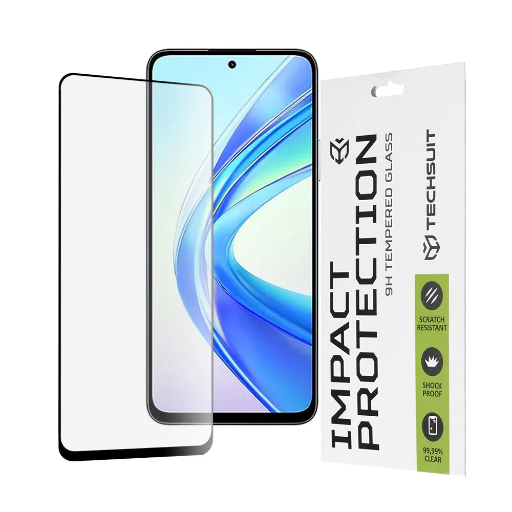Pellicola protettiva per schermo Techsuit per Honor X7b 5G / 90 Smart / X7b 4G, Vetro temperato, Full Glue, 111D, Nero - immagine 1