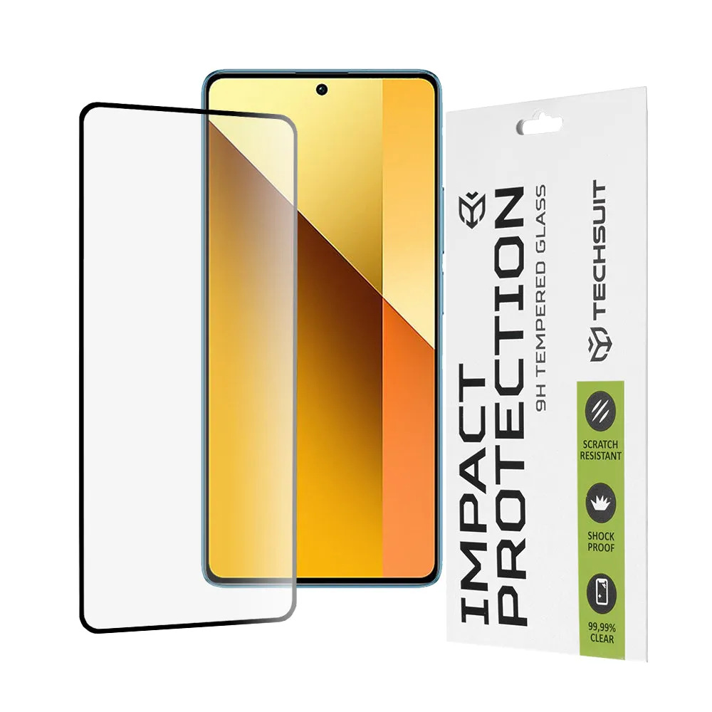 Pellicola protettiva per schermo Techsuit per Xiaomi Redmi Note 13 5G, Vetro Temperato, Full Glue, 111D, Nero - immagine 1