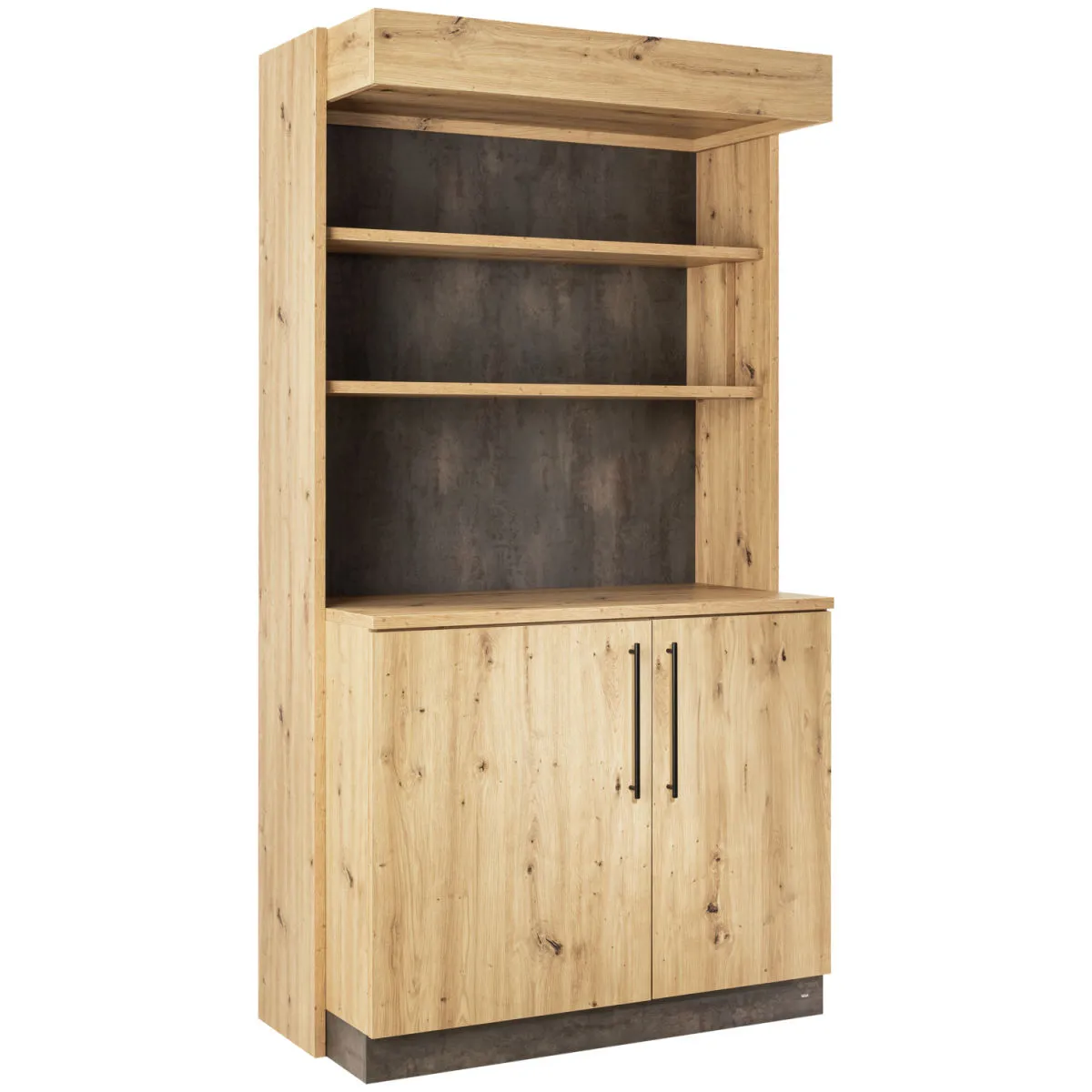 VEGA Mobile bar Baristo Classic con ante a battente; 115x62x216 cm (LxPxH); quercia selvatica, manico nero - immagine 1