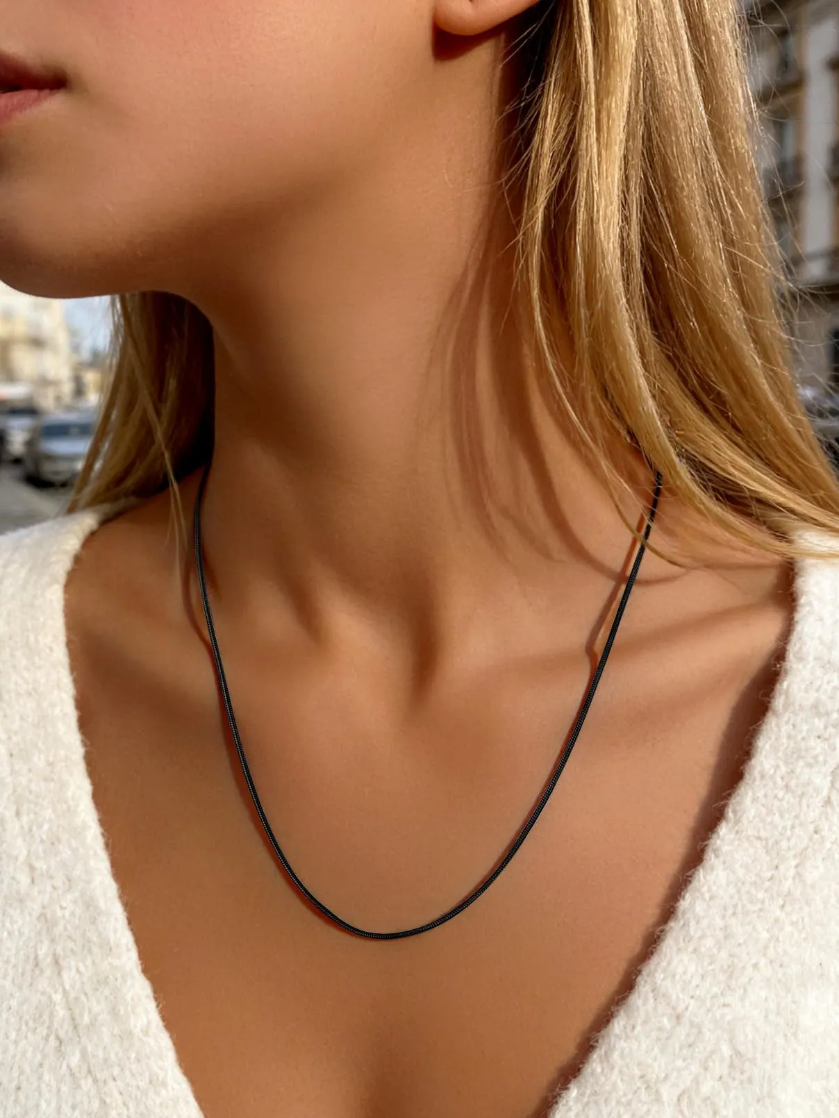 FaithHeart Collana Uomo Donna, Catenina Serpente Tonda,Larga 1,2mm Lunga 65cm, 316L Acciaio Inossidabile, Impermeabile di Alta Qualità, Gioielli da Regalo - immagine 7