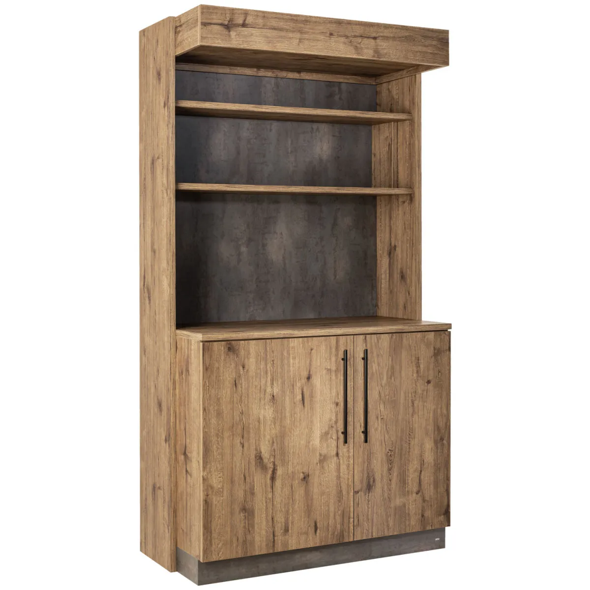 VEGA Mobile bar Baristo Classic con ante a battente; 115x62x216 cm (LxPxH); quercia antica, manico nero - immagine 1