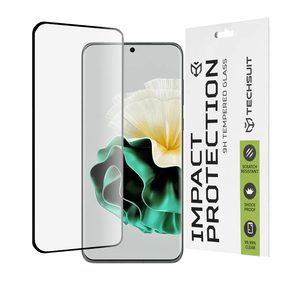 Pellicola protettiva per schermo Techsuit per Huawei P60, Vetro Temperato, Full Glue, 111D, Nero - immagine 1